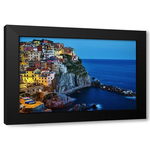 Evening In Manarola Black Modern Wood Framed Art Print by Bolokofsky, Ronald