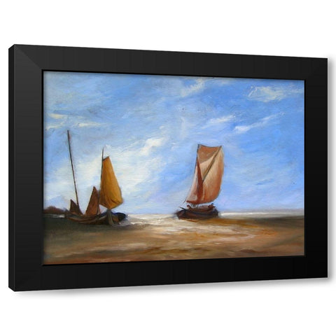 Full Blown Sails Black Modern Wood Framed Art Print with Double Matting by Bolokofsky, Ronald
