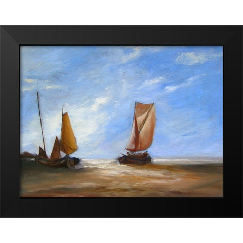 Full Blown Sails Black Modern Wood Framed Art Print by Bolokofsky, Ronald
