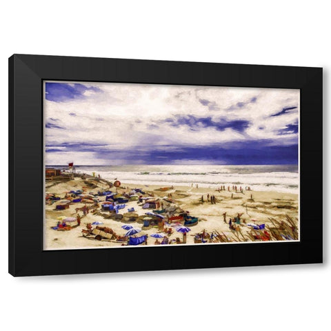 Fun At the Beach I Black Modern Wood Framed Art Print with Double Matting by Bolokofsky, Ronald