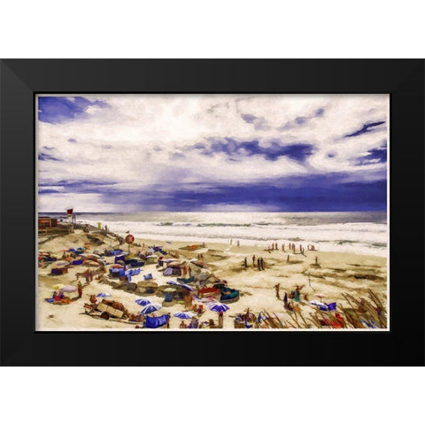 Fun At the Beach I Black Modern Wood Framed Art Print by Bolokofsky, Ronald