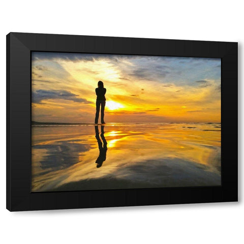 Golden Sunset II Black Modern Wood Framed Art Print by Bolokofsky, Ronald