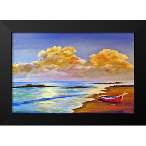 Beached Black Modern Wood Framed Art Print by Bolokofsky, Ronald