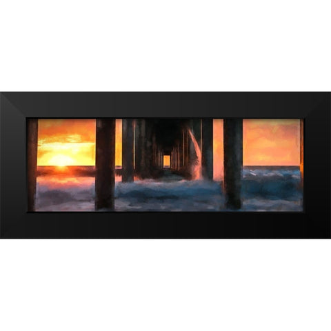 La Jolla Sunset Black Modern Wood Framed Art Print by Bolokofsky, Ronald
