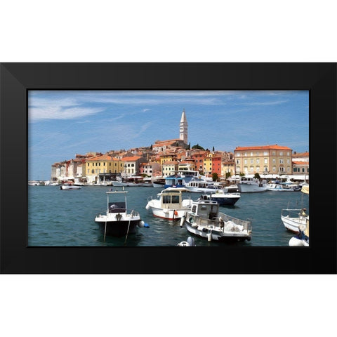 Mediterranean Port Black Modern Wood Framed Art Print by Bolokofsky, Ronald