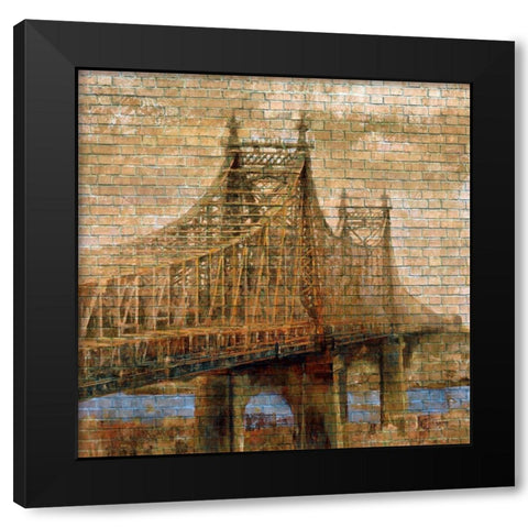NY Bridge II Black Modern Wood Framed Art Print by Bolokofsky, Ronald
