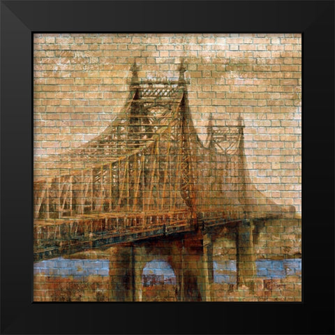 NY Bridge II Black Modern Wood Framed Art Print by Bolokofsky, Ronald