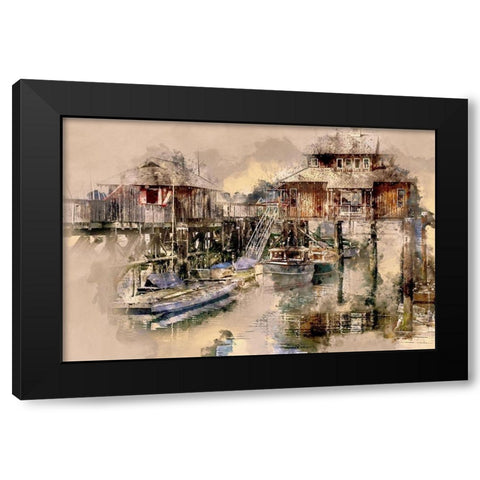 On Cowichan Bay Black Modern Wood Framed Art Print by Bolokofsky, Ronald