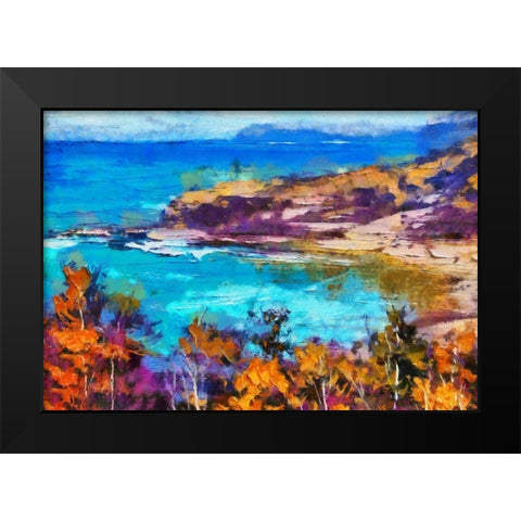 On the Beach Black Modern Wood Framed Art Print by Bolokofsky, Ronald