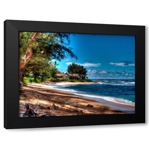 On the Beach in Kauai Black Modern Wood Framed Art Print with Double Matting by Bolokofsky, Ronald