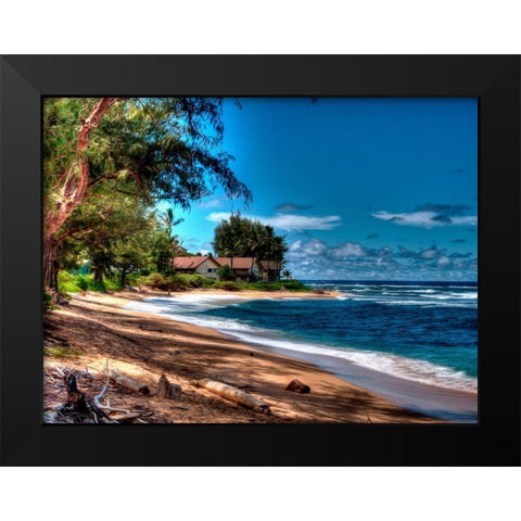 On the Beach in Kauai Black Modern Wood Framed Art Print by Bolokofsky, Ronald