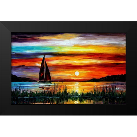 Peaceful Sunset Black Modern Wood Framed Art Print by Bolokofsky, Ronald
