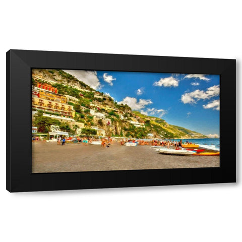 Positano Beach II Black Modern Wood Framed Art Print with Double Matting by Bolokofsky, Ronald