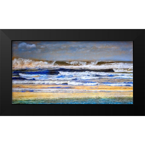 Rushing Waves I Black Modern Wood Framed Art Print by Bolokofsky, Ronald