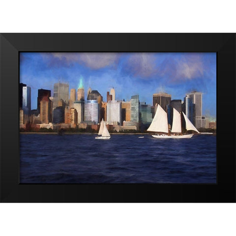 Sailboats Black Modern Wood Framed Art Print by Bolokofsky, Ronald