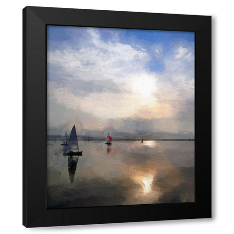 Sailing Black Modern Wood Framed Art Print by Bolokofsky, Ronald