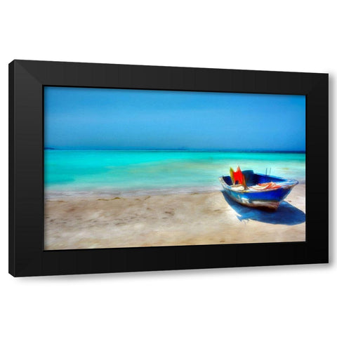 Shadow On the Sand Black Modern Wood Framed Art Print by Bolokofsky, Ronald