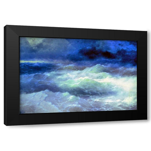 Stormy Waters Black Modern Wood Framed Art Print by Bolokofsky, Ronald