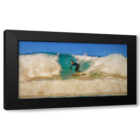 Surfer Black Modern Wood Framed Art Print with Double Matting by Bolokofsky, Ronald