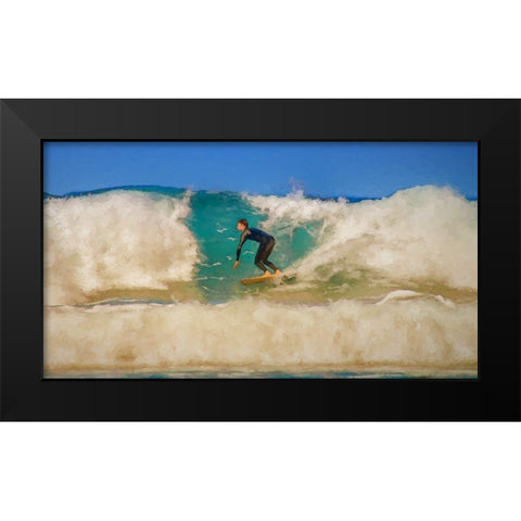 Surfer Black Modern Wood Framed Art Print by Bolokofsky, Ronald