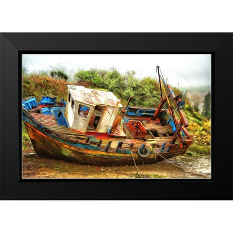 The Old Warrior Black Modern Wood Framed Art Print by Bolokofsky, Ronald