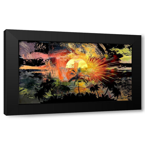 Tropical Fireworks Black Modern Wood Framed Art Print with Double Matting by Bolokofsky, Ronald