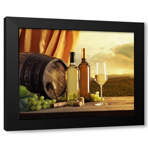 White Wines of Tuscany Black Modern Wood Framed Art Print with Double Matting by Bolokofsky, Ronald