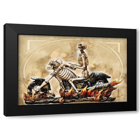 Hells Angels Black Modern Wood Framed Art Print by Bolokofsky, Ronald