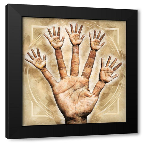 High Fives All Around Black Modern Wood Framed Art Print by Bolokofsky, Ronald
