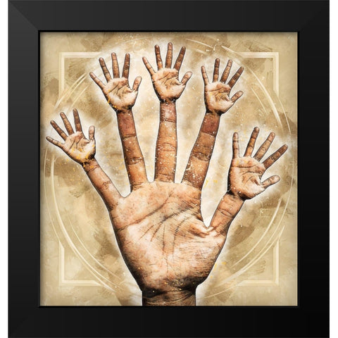 High Fives All Around Black Modern Wood Framed Art Print by Bolokofsky, Ronald