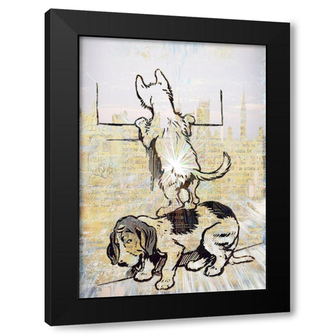 Peeping Tom Cat Black Modern Wood Framed Art Print by Bolokofsky, Ronald