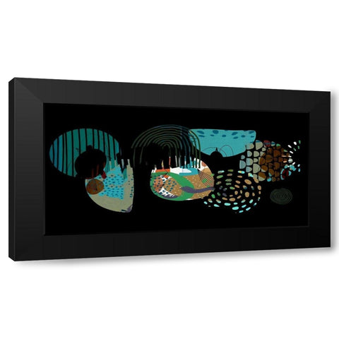 Abstract Boho Composition 145 Black Modern Wood Framed Art Print with Double Matting by Bolokofsky, Ronald