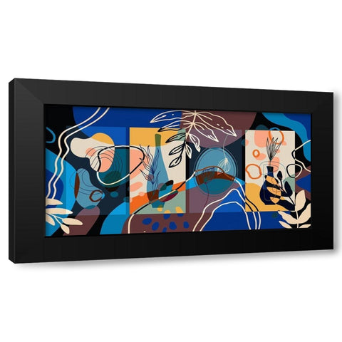 Abstract Boho Composition 225 Black Modern Wood Framed Art Print with Double Matting by Bolokofsky, Ronald