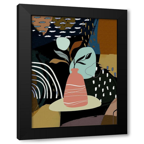 Abstract Boho Composition 656 Black Modern Wood Framed Art Print with Double Matting by Bolokofsky, Ronald