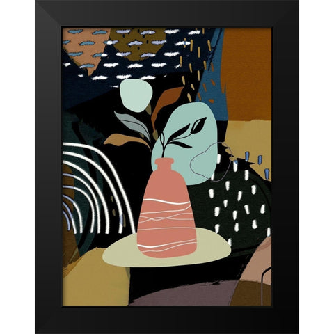 Abstract Boho Composition 656 Black Modern Wood Framed Art Print by Bolokofsky, Ronald