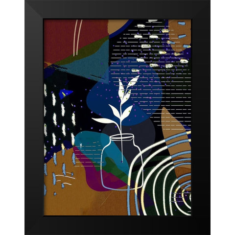 Abstract Boho Composition 657 Black Modern Wood Framed Art Print by Bolokofsky, Ronald