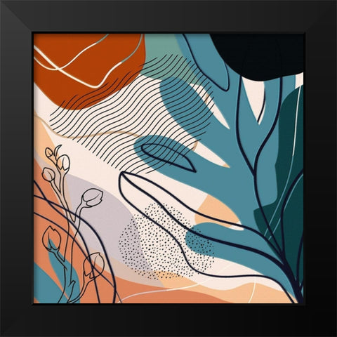 Abstract Flowers 255 Black Modern Wood Framed Art Print by Bolokofsky, Ronald