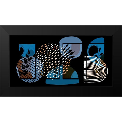 Abstract Garden Silhouette 65 Black Modern Wood Framed Art Print by Bolokofsky, Ronald