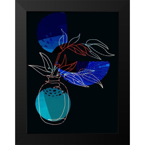 Abstract Plant 832 Black Modern Wood Framed Art Print by Bolokofsky, Ronald