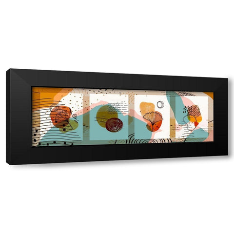 Abstract Shapes 700 Black Modern Wood Framed Art Print by Bolokofsky, Ronald