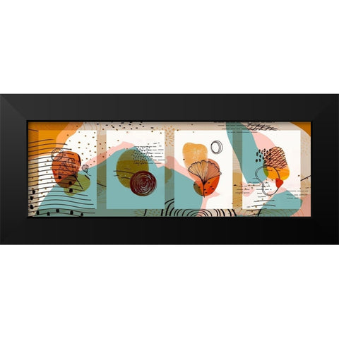 Abstract Shapes 700 Black Modern Wood Framed Art Print by Bolokofsky, Ronald