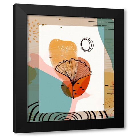 Abstract Shapes 700C Black Modern Wood Framed Art Print with Double Matting by Bolokofsky, Ronald