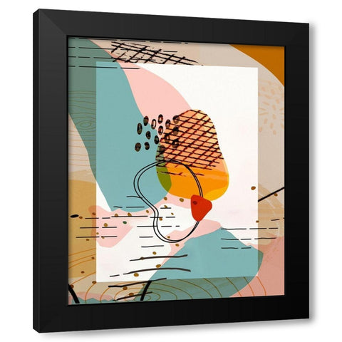 Abstract Shapes 700D Black Modern Wood Framed Art Print with Double Matting by Bolokofsky, Ronald