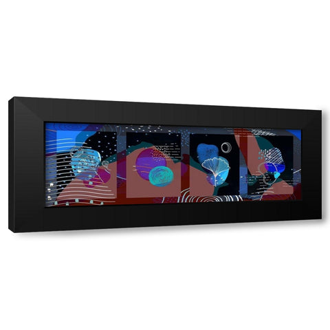 Abstract Shapes 701 Black Modern Wood Framed Art Print by Bolokofsky, Ronald