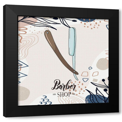 Barber Shop 51 Black Modern Wood Framed Art Print with Double Matting by Bolokofsky, Ronald
