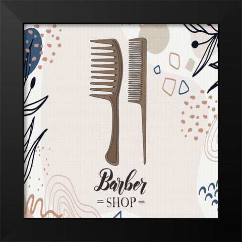Barber Shop 53 Black Modern Wood Framed Art Print by Bolokofsky, Ronald