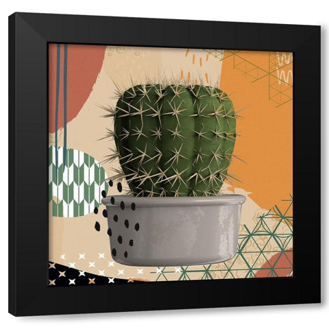 Boho Cactus 505 Black Modern Wood Framed Art Print with Double Matting by Bolokofsky, Ronald