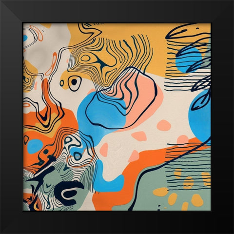 Boho Elements 101 Black Modern Wood Framed Art Print by Bolokofsky, Ronald