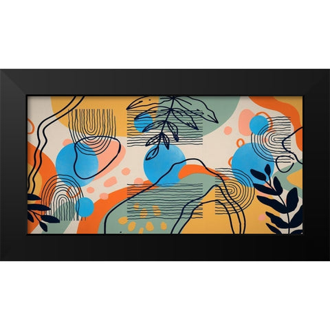 Boho Elements 102 Black Modern Wood Framed Art Print by Bolokofsky, Ronald