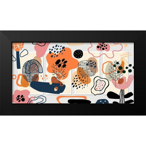 Boho Elements 105 Black Modern Wood Framed Art Print by Bolokofsky, Ronald